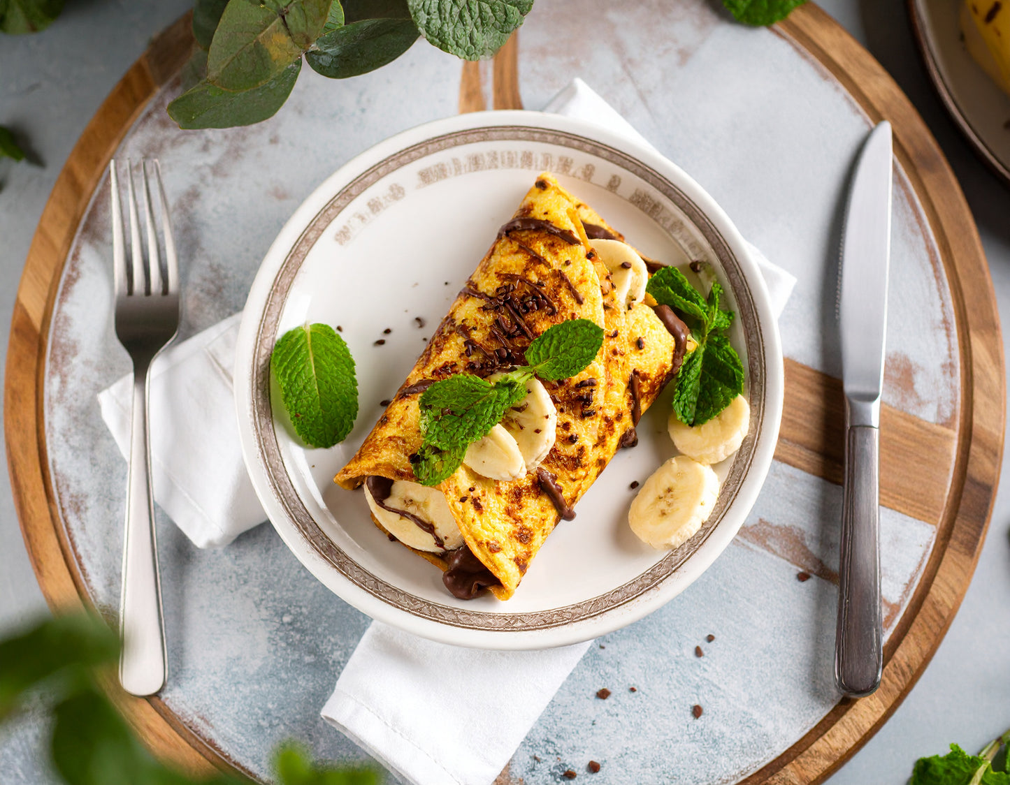 Omelette soufflé choco-banane